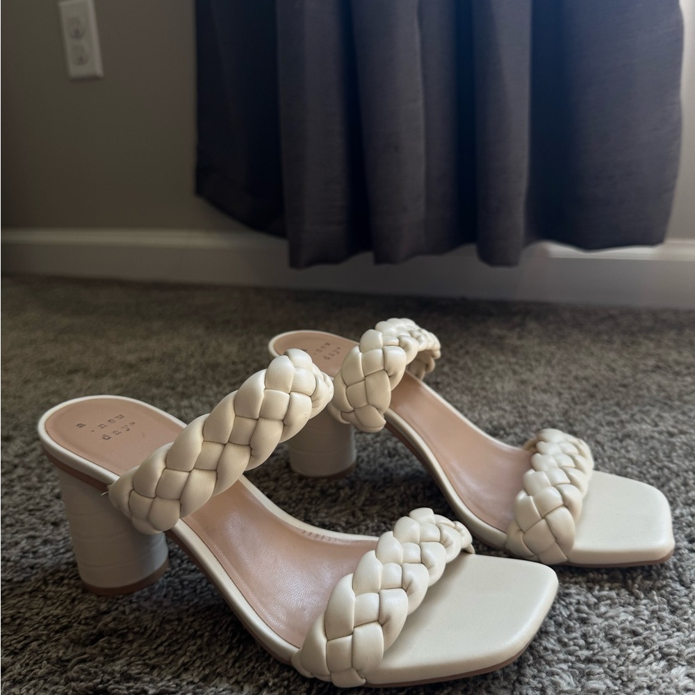 a new day Cream Braided Heels